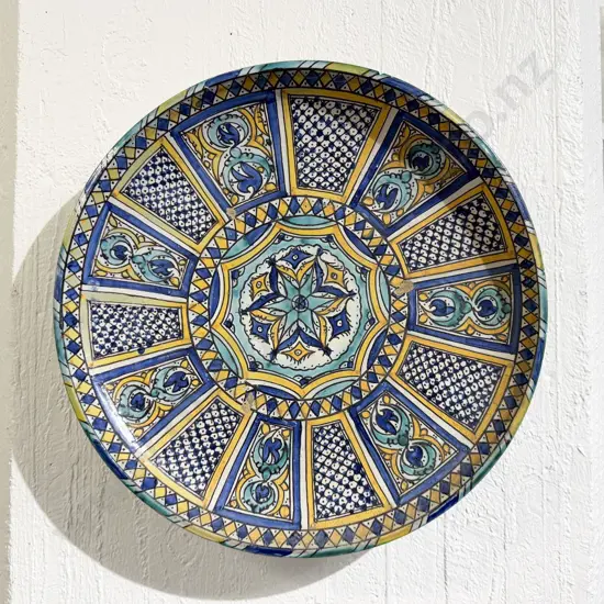 Antique Moroccan Large Charger 46.5cm Diameter - Some Faults
