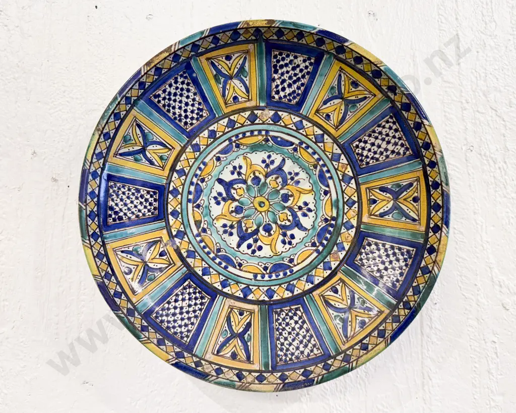 Antique Moroccan Charger 35cm Diameter - Some Faults Image 1++