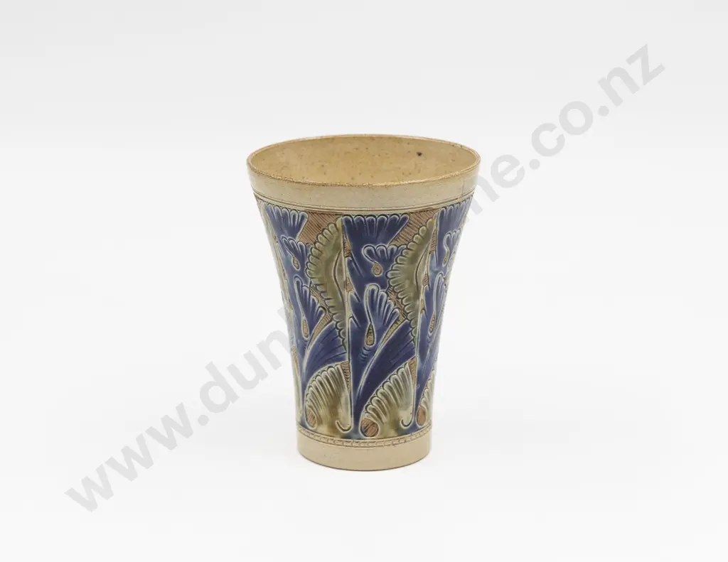 Small Martin Brothers Flared Trumpet Vase 13cm H Image 1++