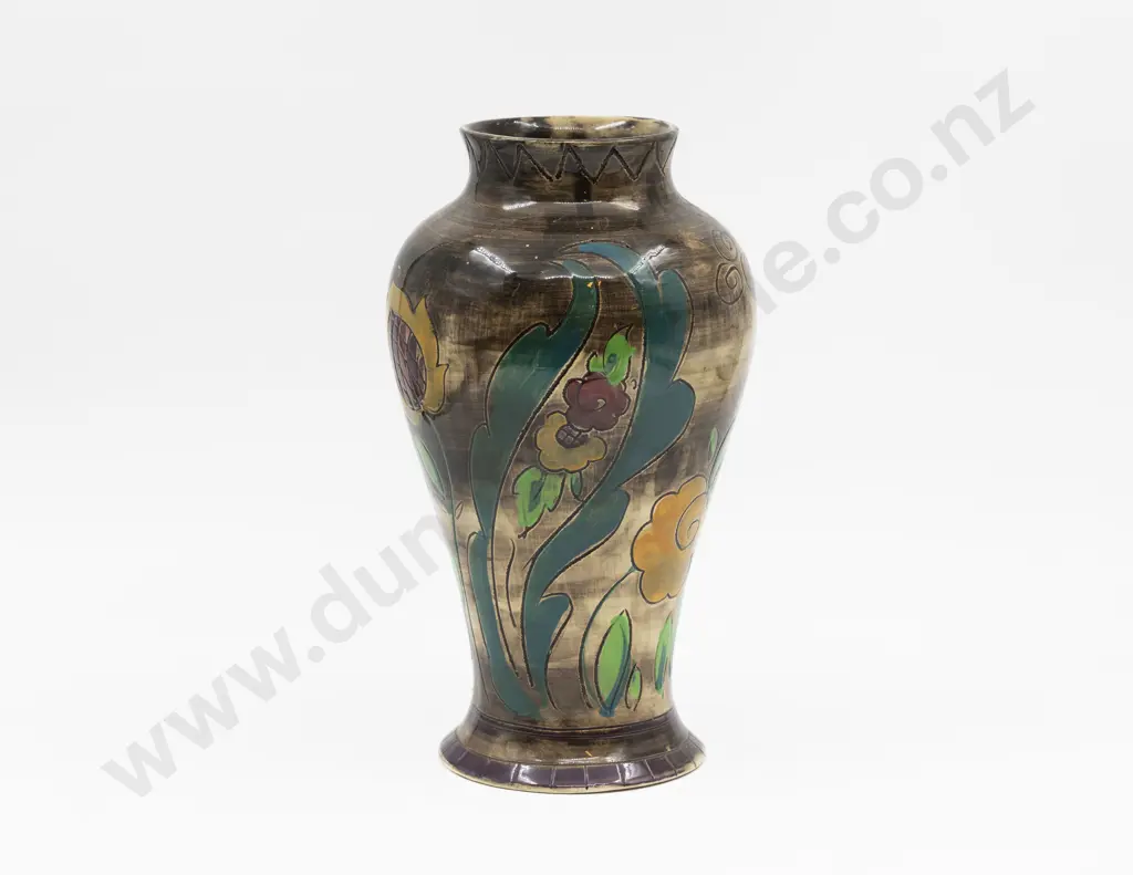 Shorter & Sons Mabel Leigh Hand-Painted Baluster Vase 30cm H Image 1++
