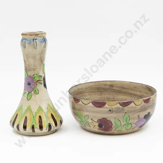 Shorter & Sons Mabel Leigh Hand-Painted Bowl & Vase