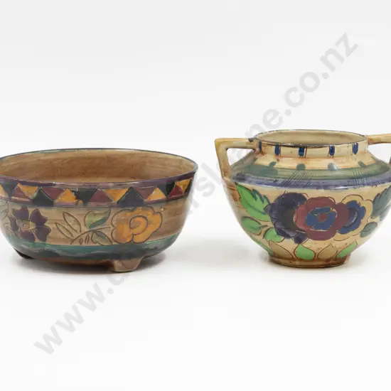 Shorter & Sons Hand-Painted Bowl & Mabel Leigh Hand-Painted Vase