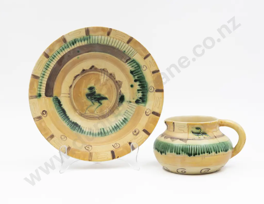 Shorter & Sons Hand-Painted Plate & Jug Image 1++