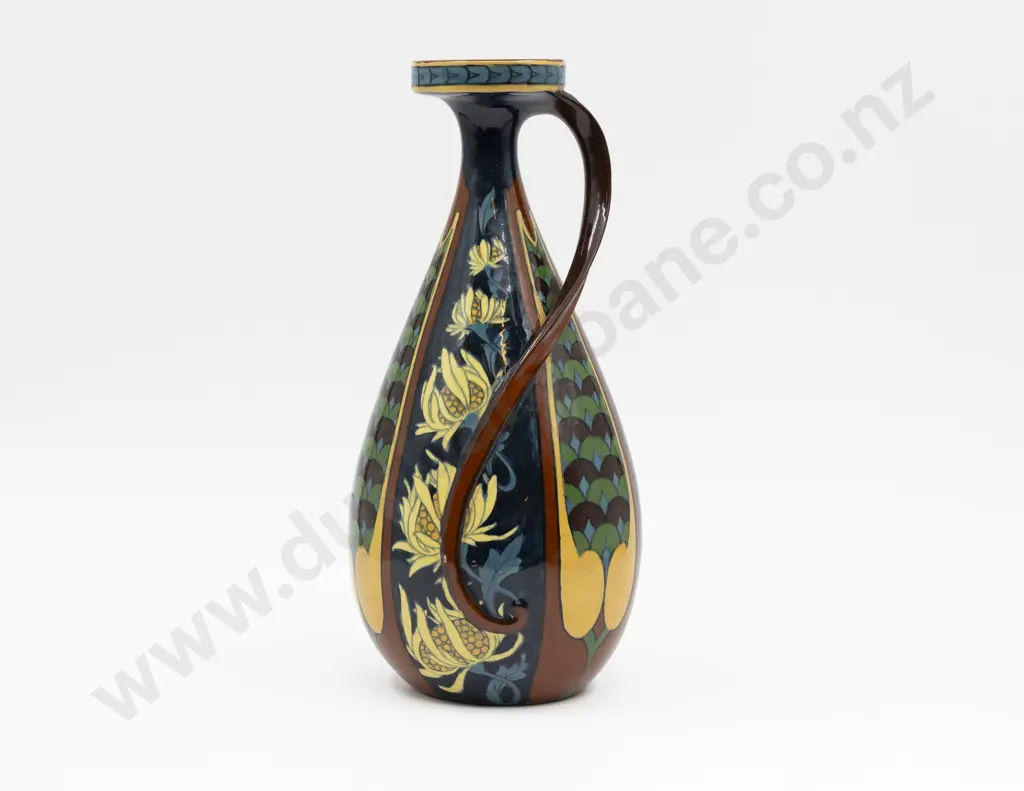 The Foley Pottery (Later Shelley) "Intarsio" Handled Bottle Vase 30.5cm H Image 1++