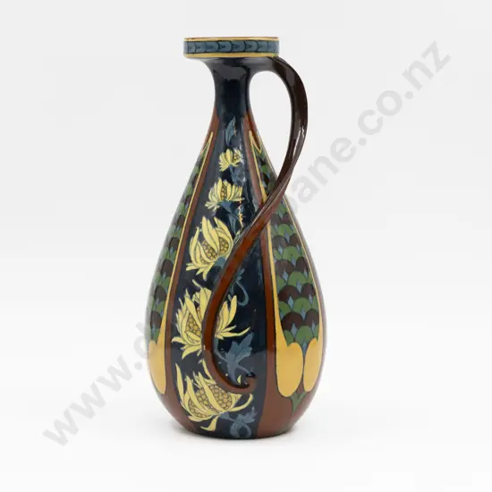 The Foley Pottery (Later Shelley) "Intarsio" Handled Bottle Vase 30.5cm H