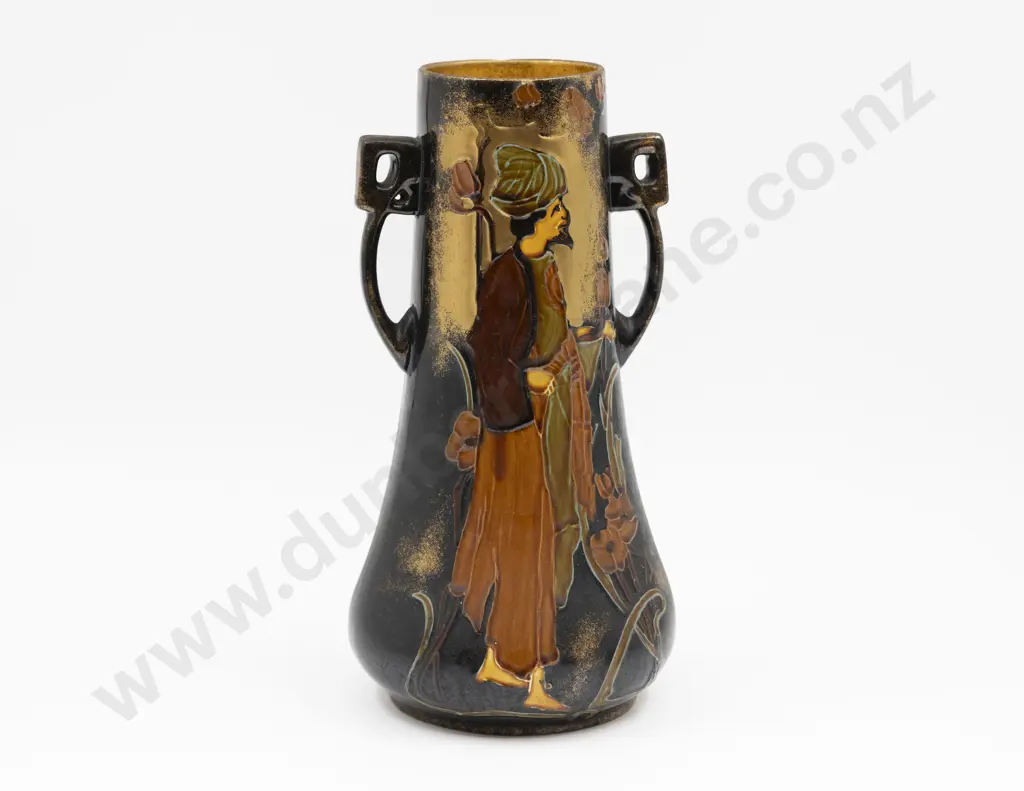 Forester's Ltd Relief Decorated Double Handled Vase 31.5cm H Image 1++