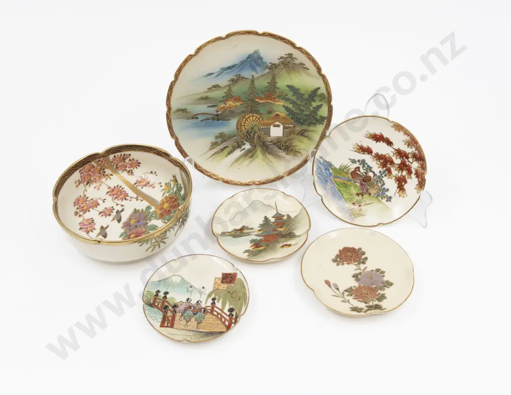 Small Quantity of Satsuma Plates & Bowl (6) Image 1++