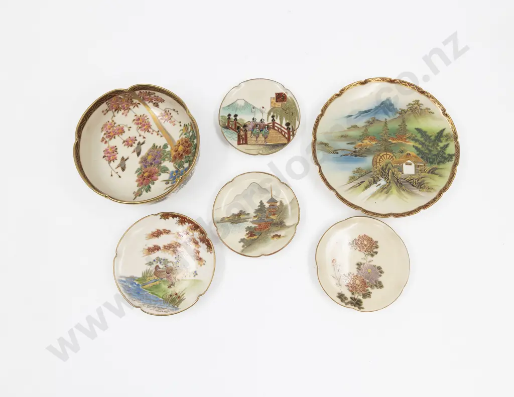 Small Quantity of Satsuma Plates & Bowl (6) Image 1++