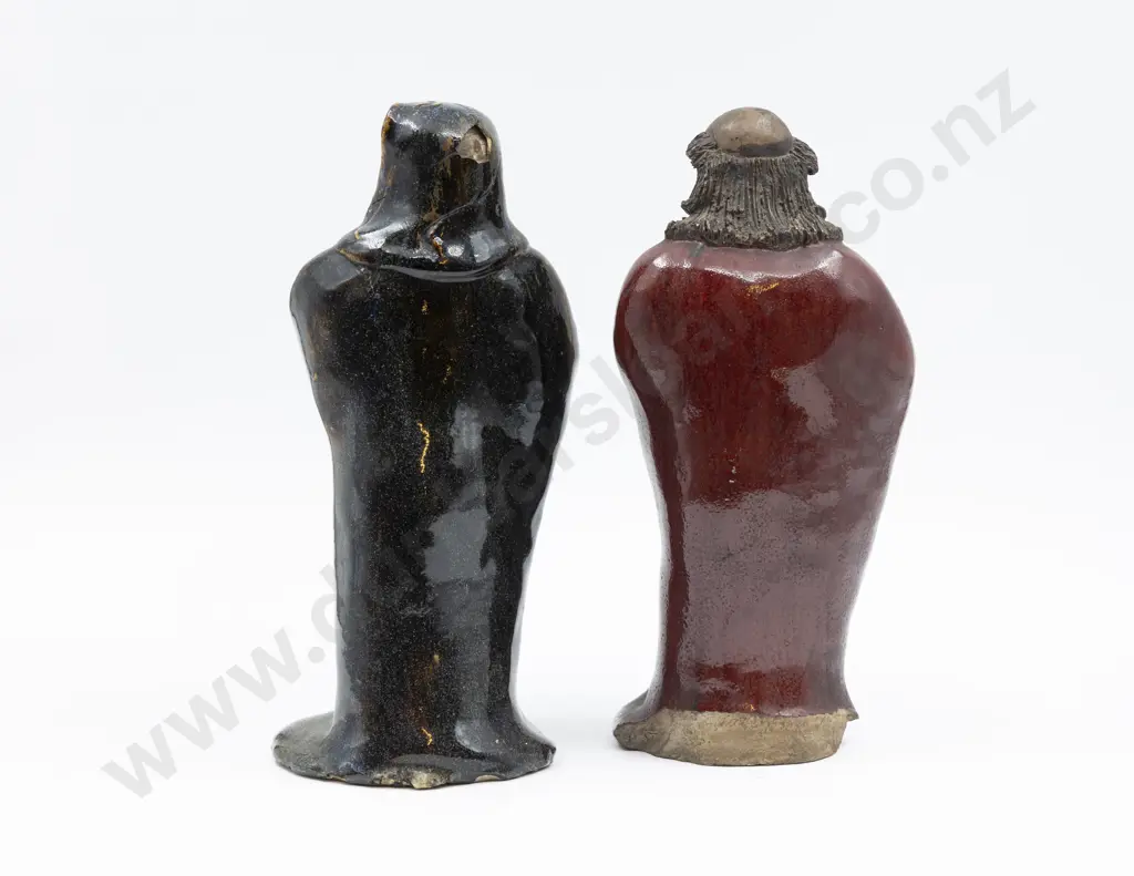 Two Japanese Partially Glazed Immortal Figures Tallest 30.5cm (Both A/F) Image 1++