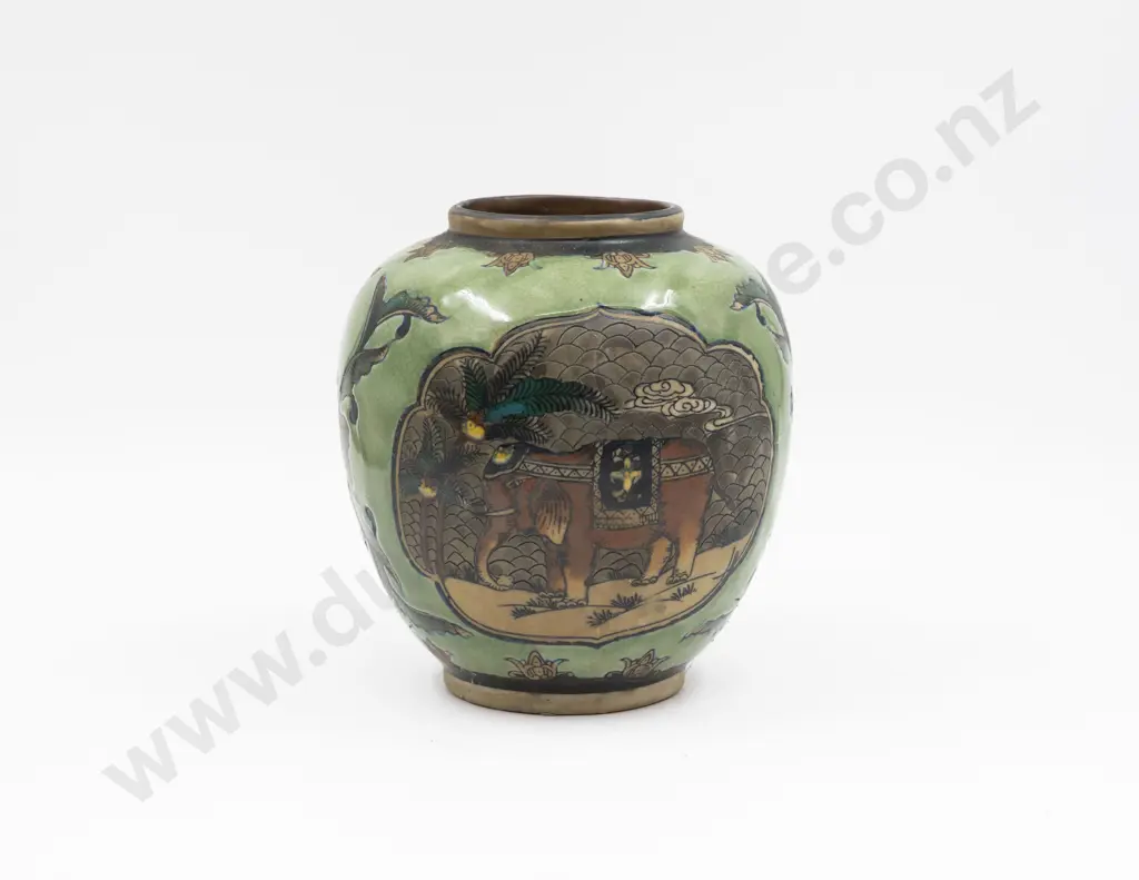 Asian Ginger Jar (Missing Lid) 22cm H Image 1++