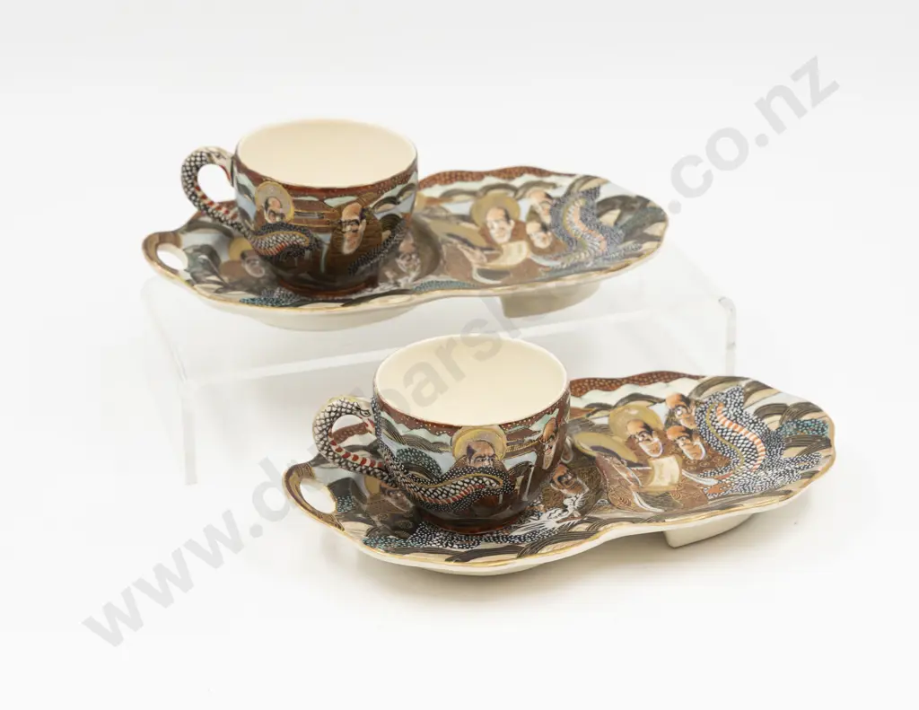Two Satsuma Breakfast Cup & Saucers 23cm L Image 1++