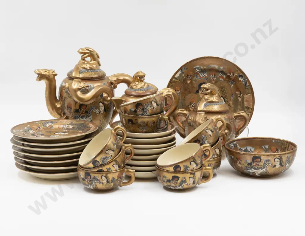 Satsuma Dragon Ware Tea Set Image 1++