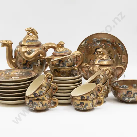 Satsuma Dragon Ware Tea Set