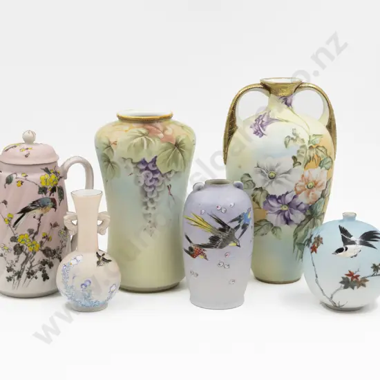 Collection of Japanese Hand-Decorated Sharkskin Glazed Porcelain