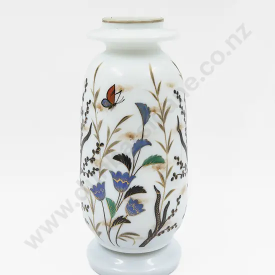 Victorian Hand-Painted Mantel Vase 30.5cm H