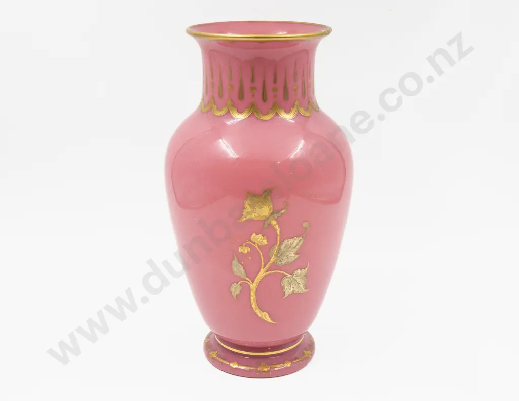 Victorian Gilt Decorated Glass Vase 30cm H Image 1++