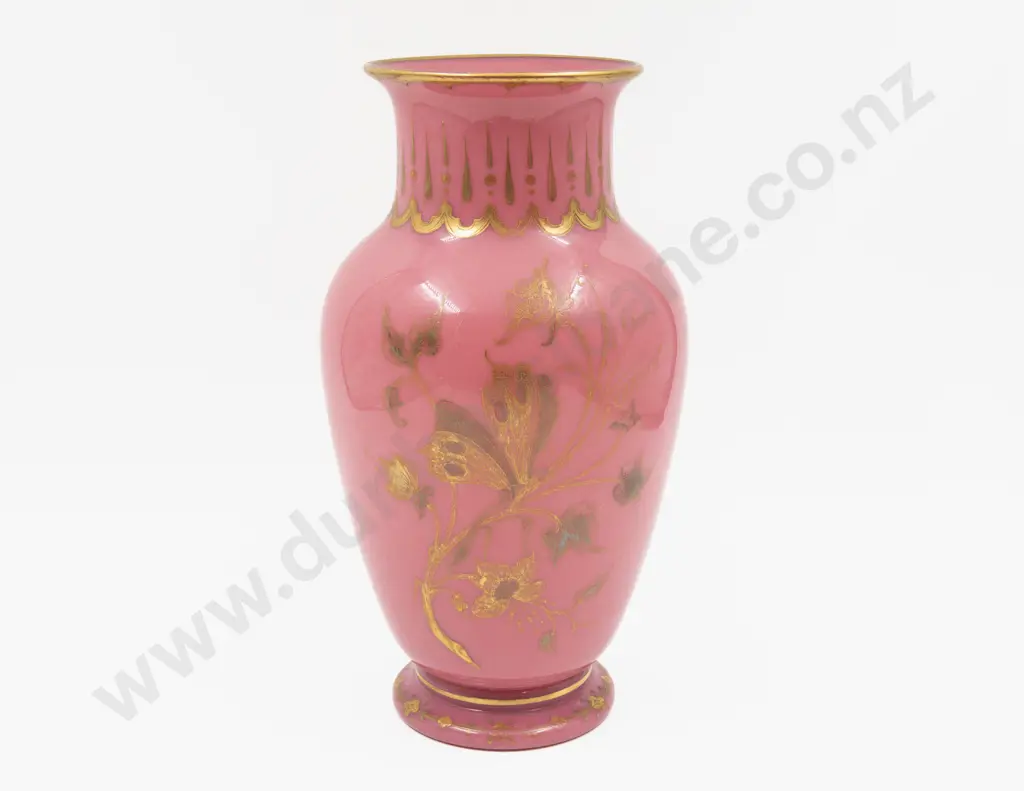 Victorian Gilt Decorated Glass Vase 30cm H Image 1++