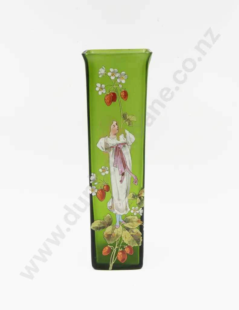 Early C20th Art Nouveau Hand-Decorated Mantel Vase 32cm H Image 1++