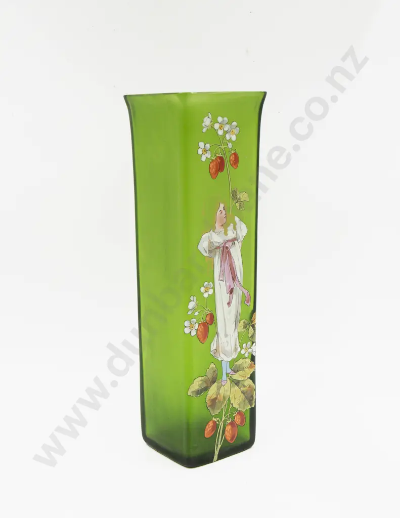 Early C20th Art Nouveau Hand-Decorated Mantel Vase 32cm H Image 1++