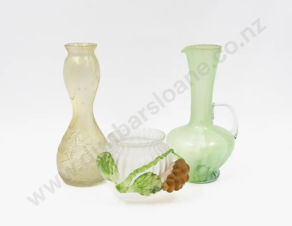 Three Glass Vases Tallest 20.5cm H Image 1++