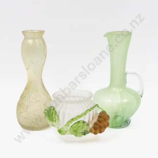 Three Glass Vases Tallest 20.5cm H