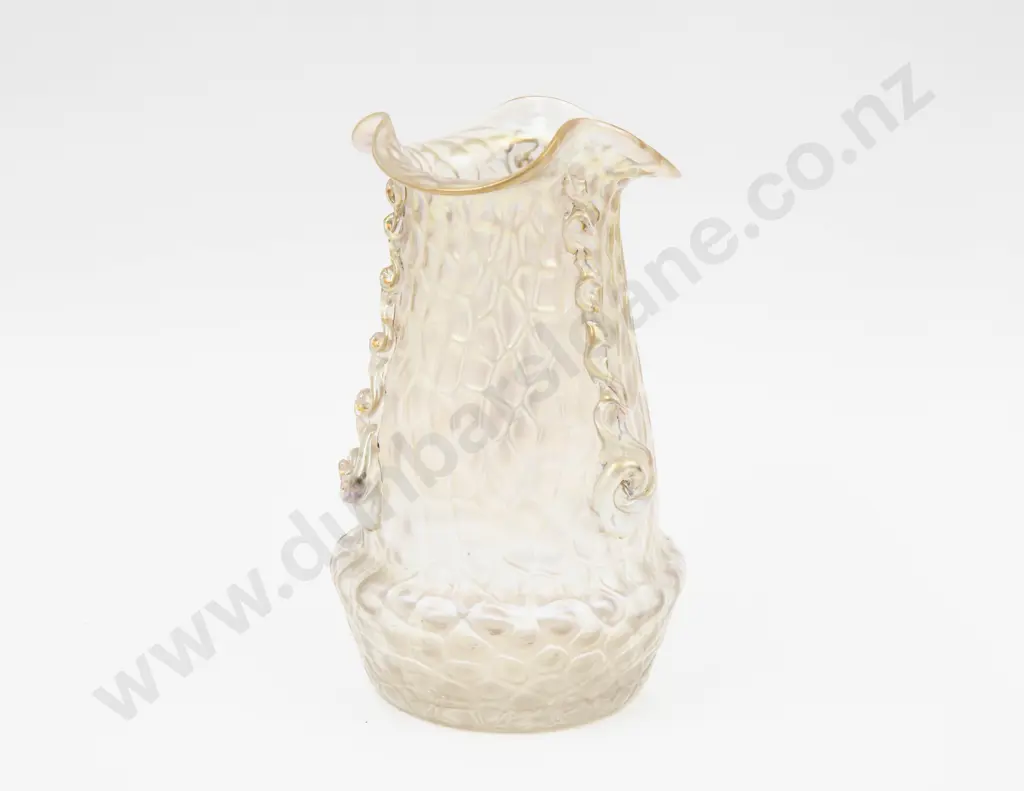 Iridescent Glass Vase with Applied Decoration 16.5cm H Image 1++