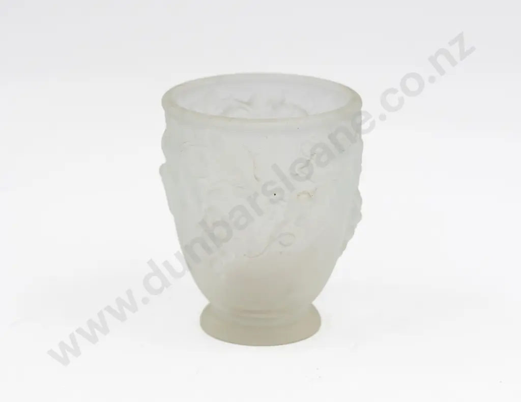 Etling Opalescent Footed Vase with Grapevine Relief Decoration 14cm H Image 1++