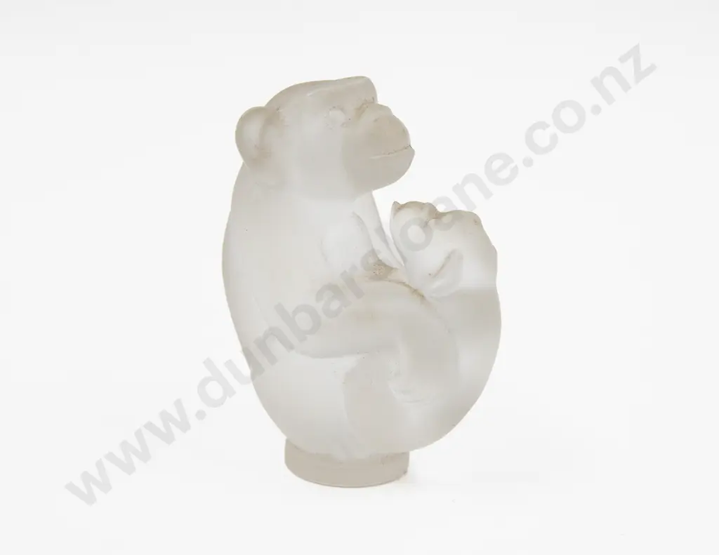 Lalique Style Ape Figure Group 8.5cm H Image 1++