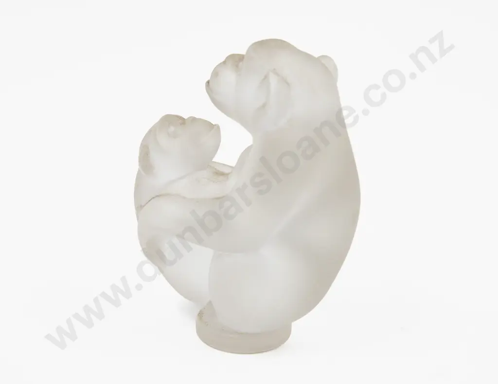 Lalique Style Ape Figure Group 8.5cm H Image 1++