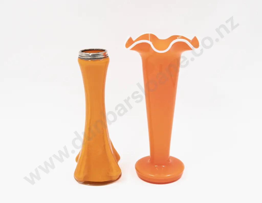 Early C20th Encased Glass Vase with S/S Rim & Other Tallest 21.5cm H Image 1++