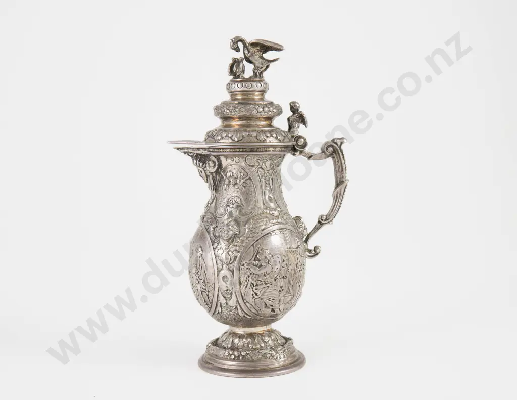 C19th Ornate S/S Chocolate Pot Image 1++