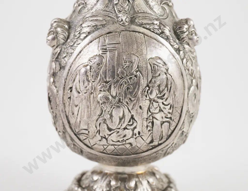 C19th Ornate S/S Chocolate Pot Image 1++