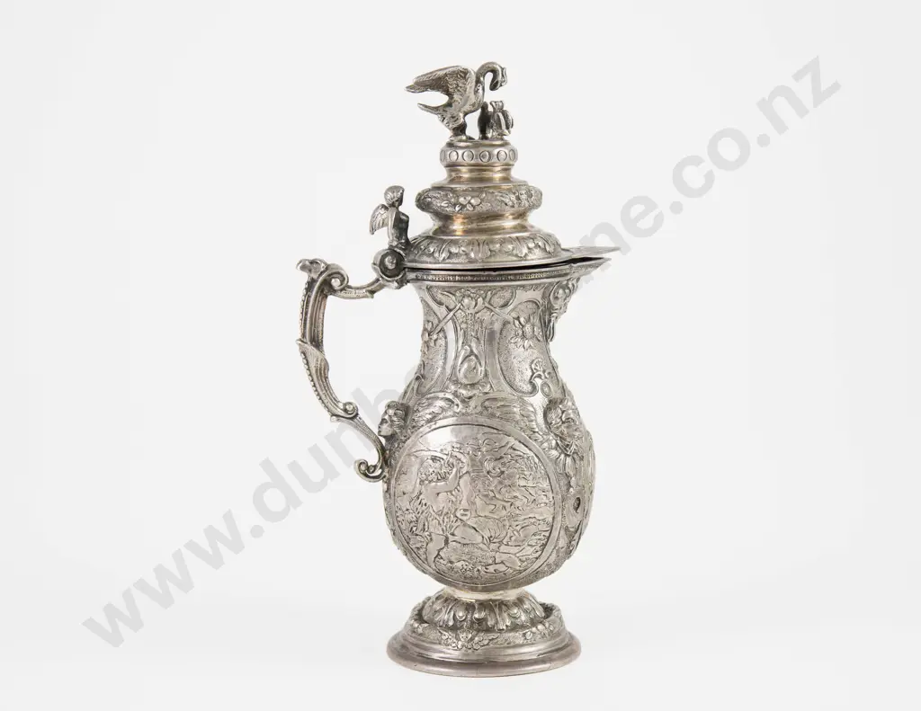 C19th Ornate S/S Chocolate Pot Image 1++