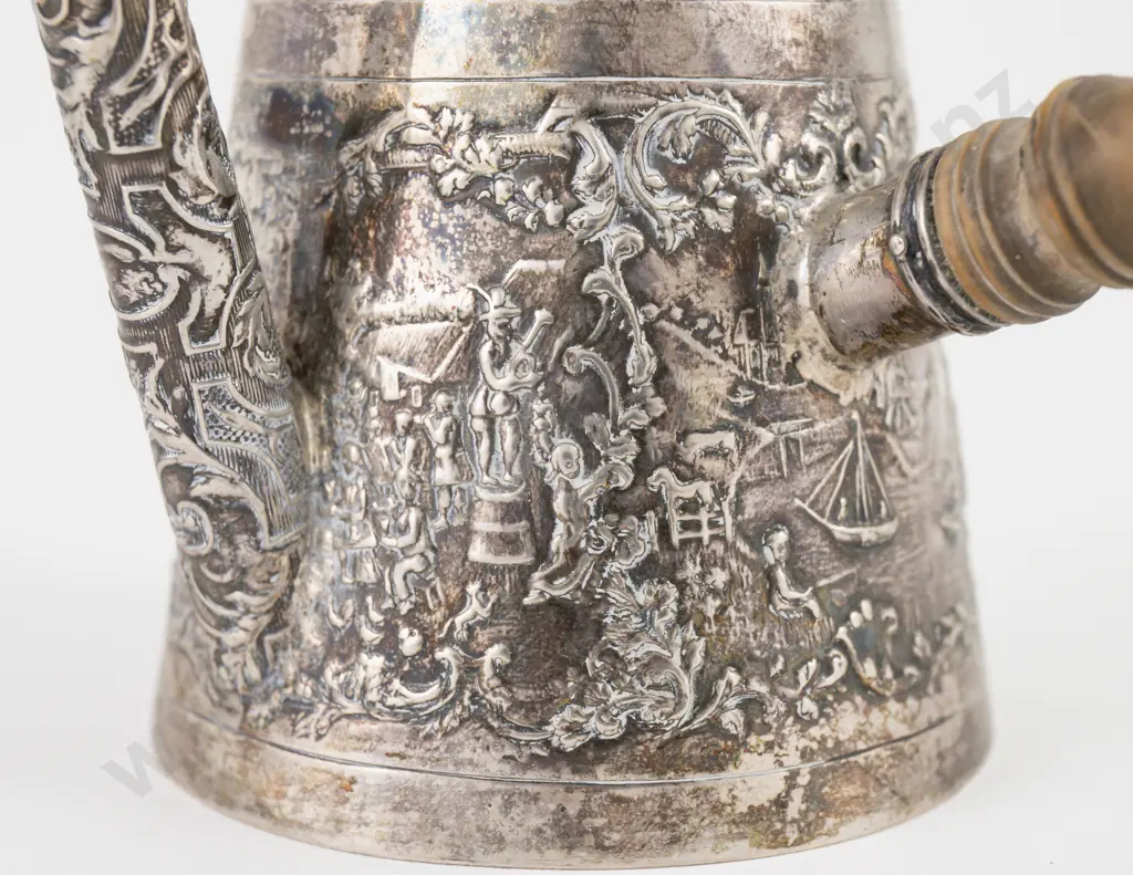 Late C19th Dutch Silver Coffee Pot Image 1++