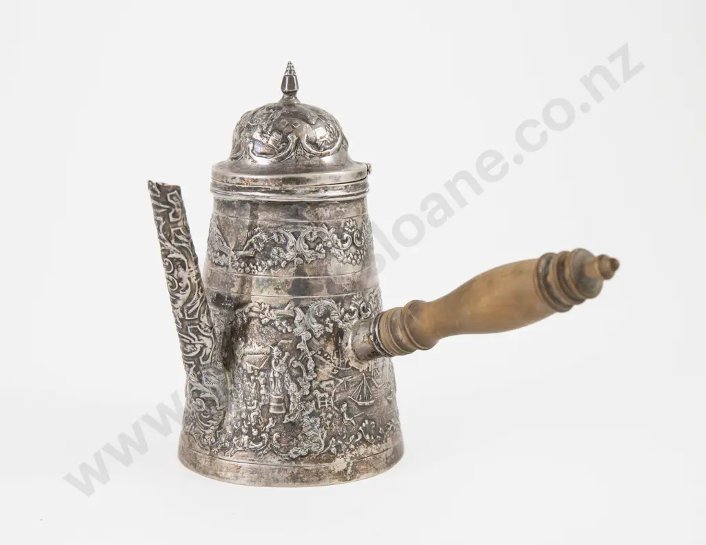 Late C19th Dutch Silver Coffee Pot Image 1++