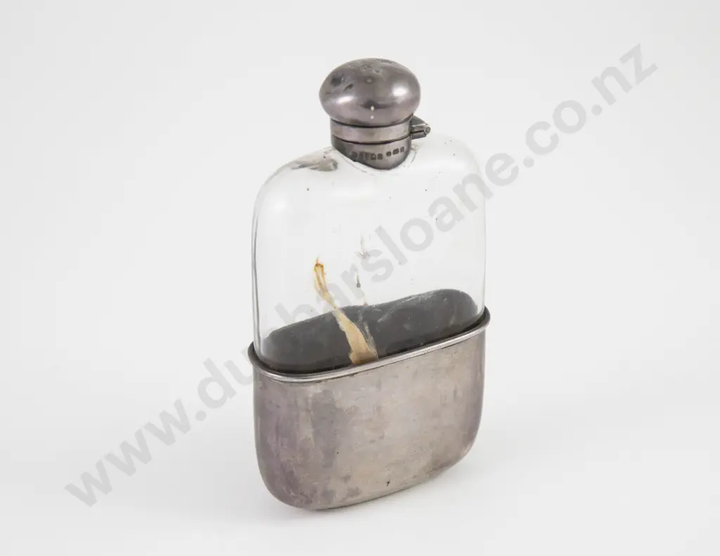 Vict Glass & S/S Hip Flask Image 1++