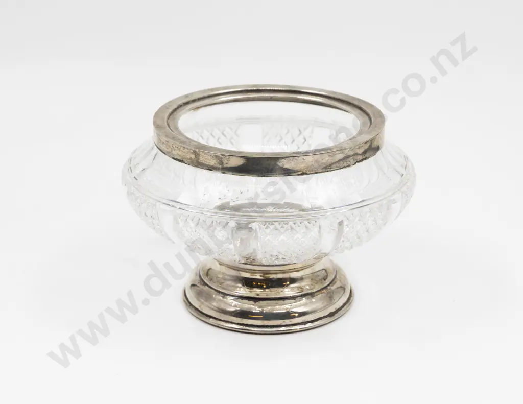 S/S Mounted Cut Crystal Rose Bowl Trophy "Kaponga Horticultural Society Spring Show" Image 1++