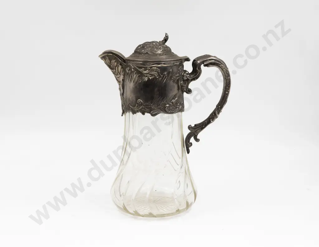 Victorian Ornate Rococco Silverplate Mounted Lemonade Jug 29cm H Image 1++