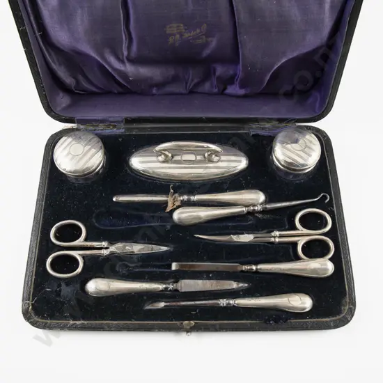 GeoV Cased S/S 10pce Vanity/Manicure Set