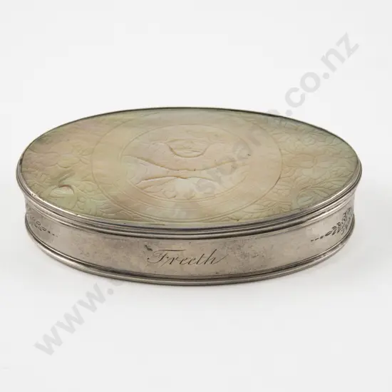 GeoIII Early C19th S/S Mounted MOP Gaming Counter/Snuff Box