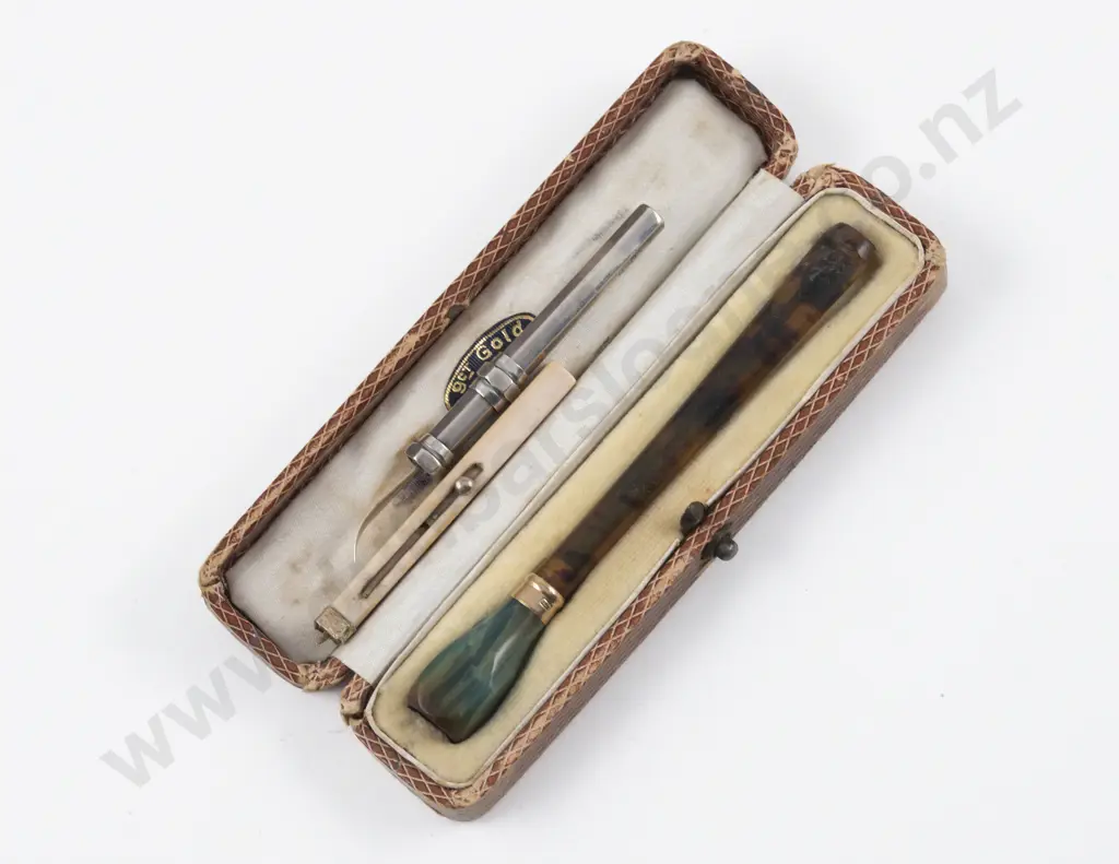 Edwardian Cased 9ct Mounted Cigarette Holder Image 1++