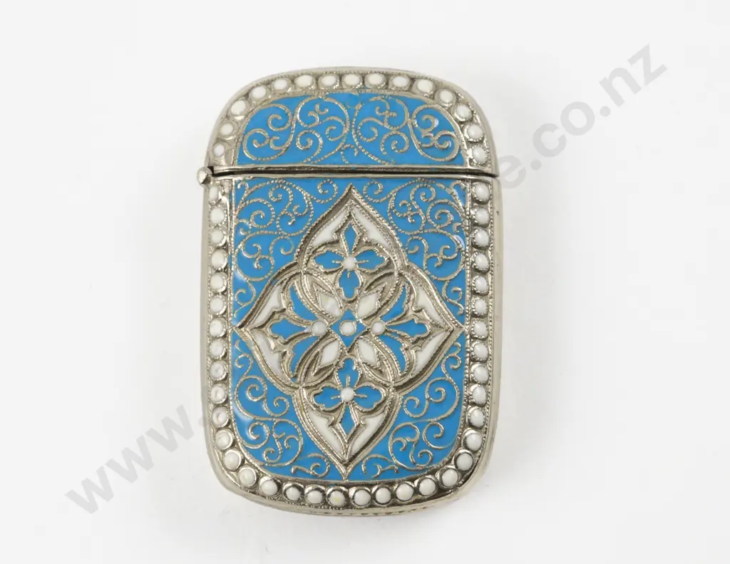 C1900 Silver and Cloisonné Enamel Vesta by David Anderson Norway Image 1++