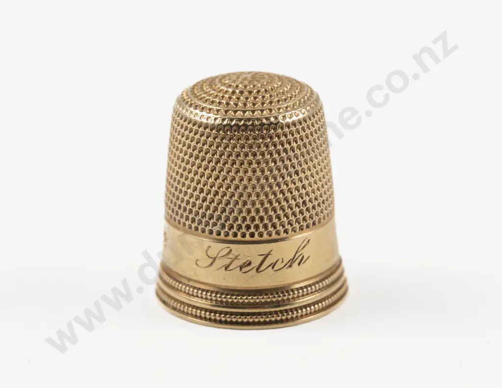 14ct Thimble engraved 'Stitch' 'Sonny' Image 1++