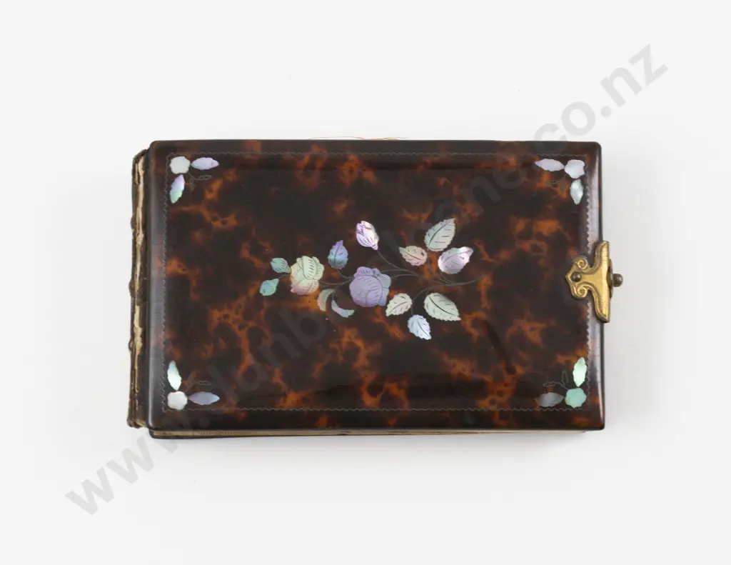 Victorian Tortoise Shell MOP Inlaid Note Pad Image 1++