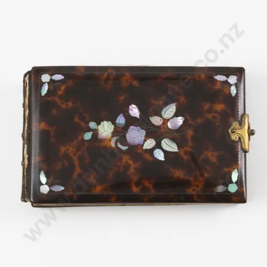 Victorian Tortoise Shell MOP Inlaid Note Pad