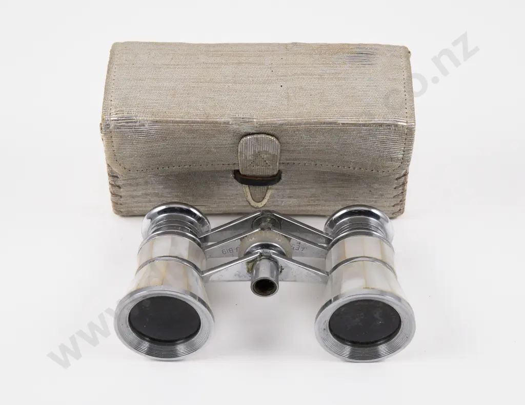 Cased MOP and Chrome Plated Opera Glasses Image 1++