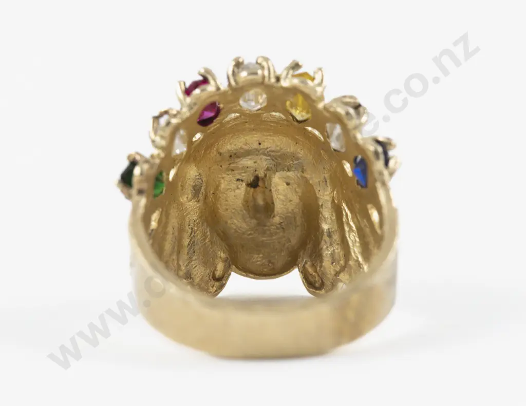 14ct Native American Chief Sculptured Ring Image 1++