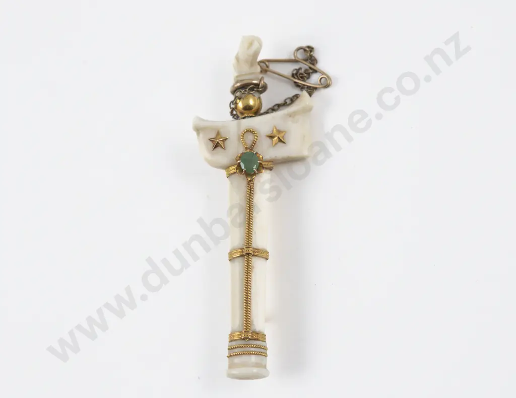 Ivory S/S and Gold Mounted Kris Brooch Image 1++