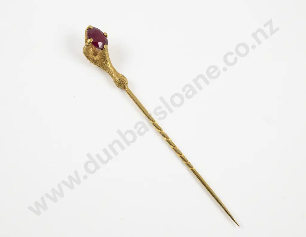18ct Single Ruby Stick Pin Image 1++