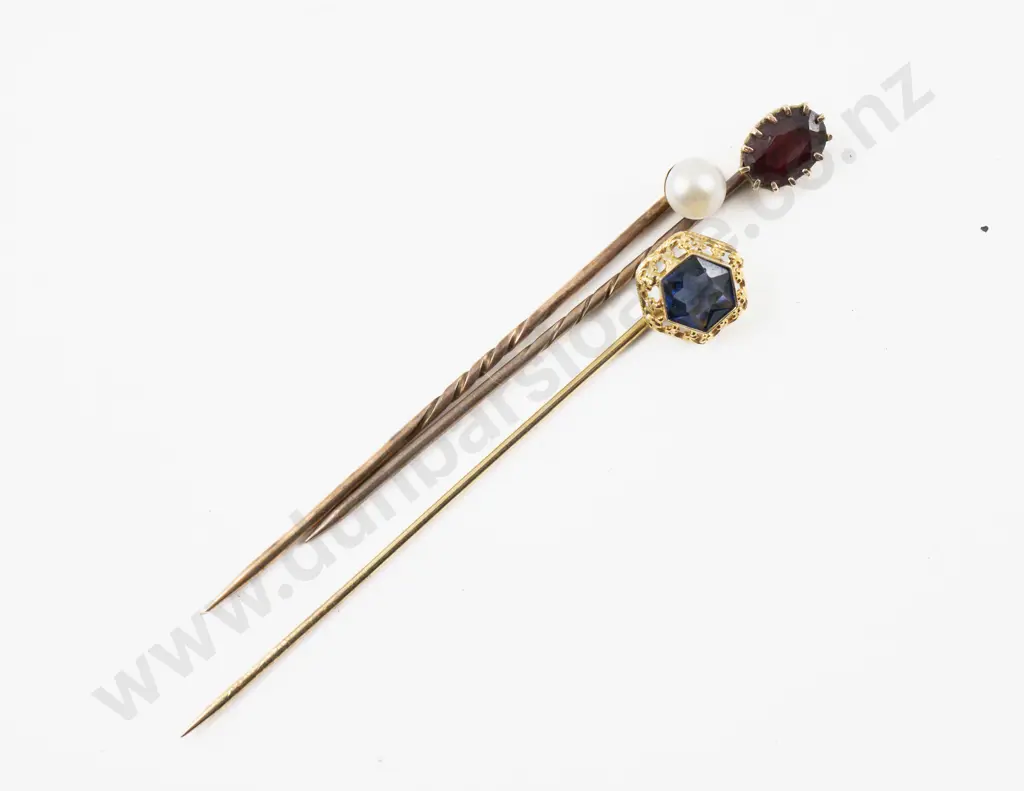 14ct and Two 9ct Stick Pins Image 1++